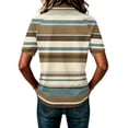 thumbnail image 7 of Garbnen Striped Polo Shirt Women Raglan Collared Henley Women's Short Sleeve Shirts Color Block Casual Fashion Office Golf Shirt Women Brown L, 7 of 7