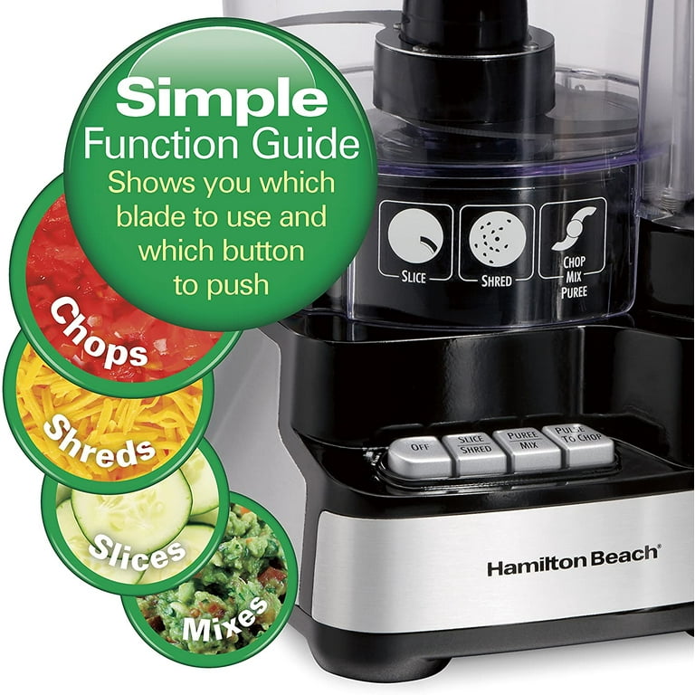 Hamilton Beach 70725A 12-Cup Stack & Snap Food Processor and Vegetable Chopper Black
