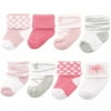 Luvable Friends Baby Girl Newborn and Baby Terry Socks, Ballet, 0-6 Months