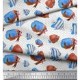thumbnail image 2 of Soimoi Viscose Chiffon Fabric Dot & Fish Ocean Printed Craft Fabric by The Yard 42 Inch Wide, 2 of 3