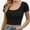 Black, variant on Lightweight Crop Tops Stretchy Slim Fit Workout Shirts for Women