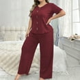 thumbnail image 2 of HUJlwoi Button down Pajama Sets for Women 2 Piece Plus Size Short Sleeve Pjs loungewear Loose Fit Cozy Sleepwear Matching Clothing 2025, 2 of 4