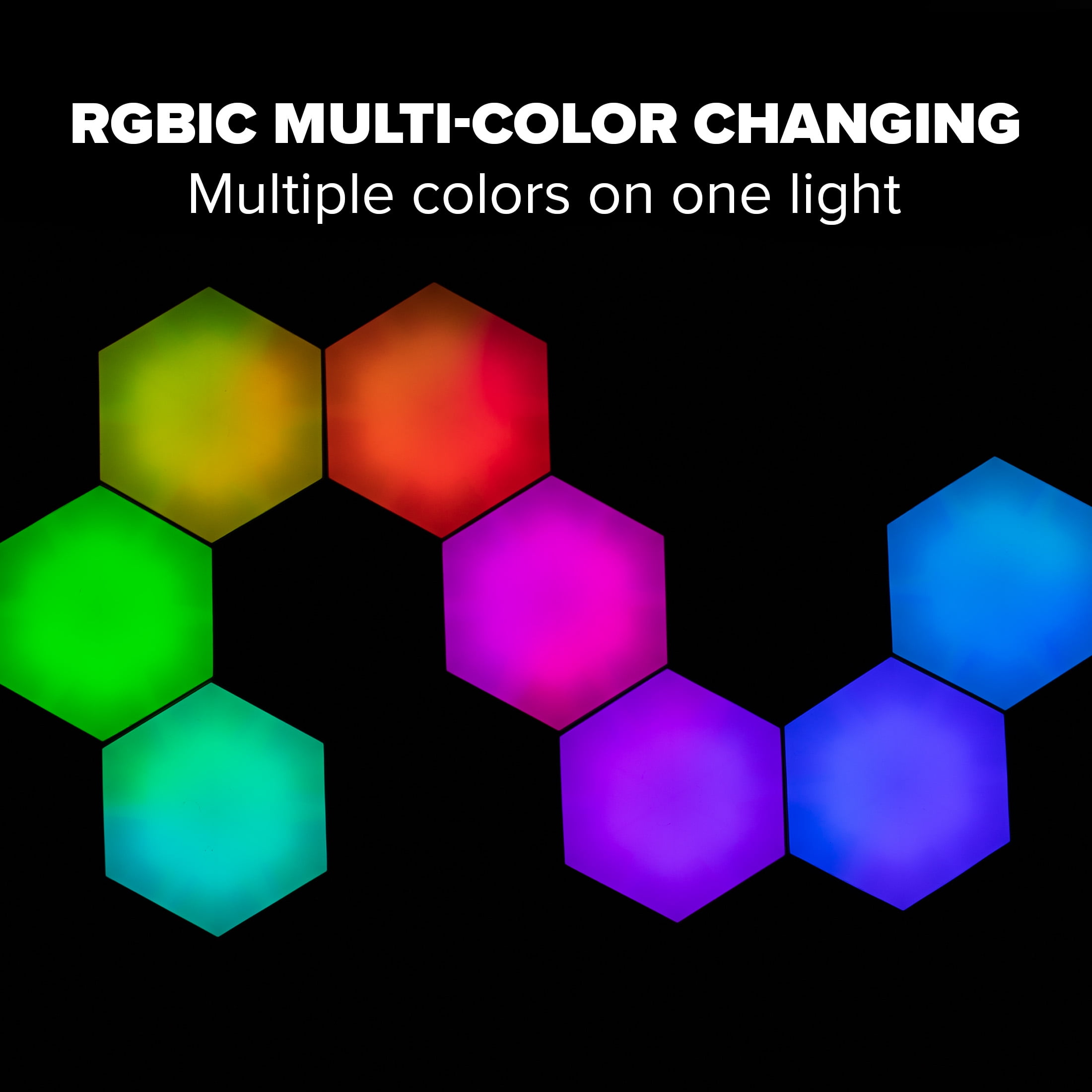 Onn RGBIC Hexagon Lights 8 Count