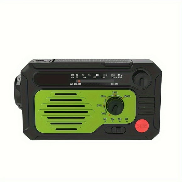 Outdoor Emergency Radio, Portable And Rechargeable, Solar Energy Small Radio, Hand Crank Self-powered Radio