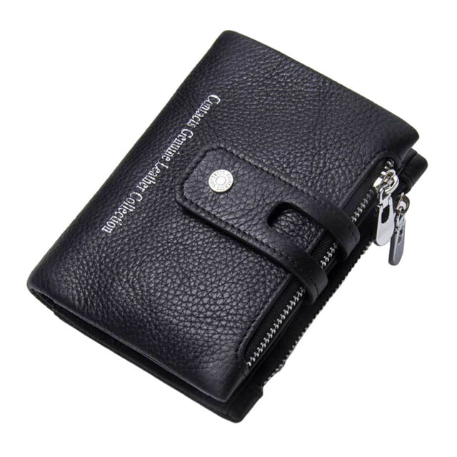 relayinert Exquisite Leather Wallet For Men Durable And Scratch-proof Waterproof Cowskin Men Wallet Coin Purses black