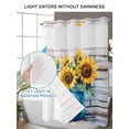thumbnail image 4 of No Hook Cloth Fabric Shower Curtain with Snap in Liner, Sunflower Waterproof Shower Curtains Set with See Through Top Window, Watercolor Yellow Floral Vintage Wooden Grain Bath Curtains 66"x72", 4 of 6