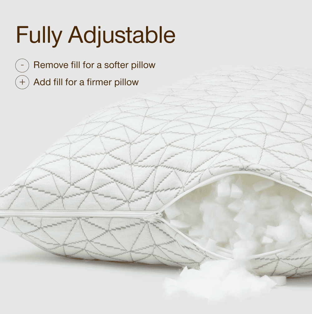 Coop Home Goods Full Body Pillow with Adjustable Shredded Memory Foam  Perfect for pregnancy, nursing, and snuggling-Washable-20x54- Bamboo Derived Viscose Rayon and Polyester Blend Cover