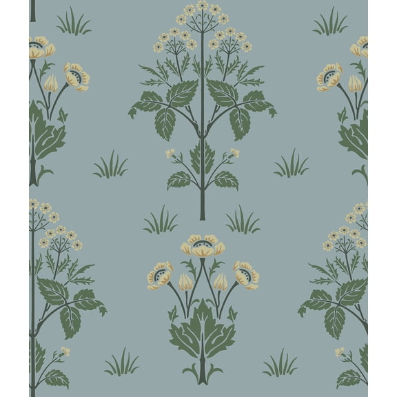 Morris & Co. Meadow Sweet Woad and Forest Peel and Stick Wallpaper
