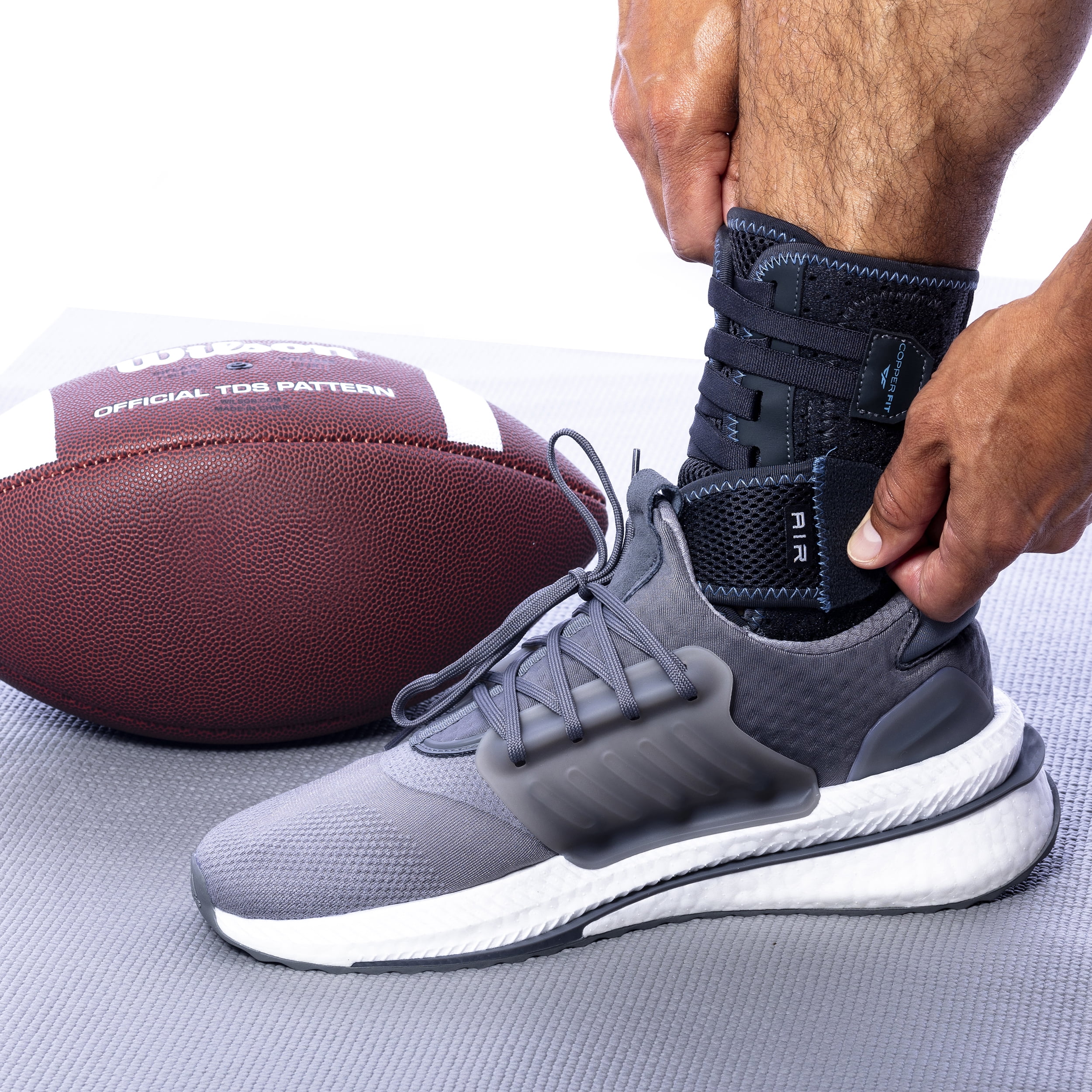 Copper Fit Adjustable Compression Ankle Stabilizer for Support and Pain Relief