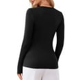 thumbnail image 5 of JYLFC Womens Shirts Scoop Neck Tops Long Sleeve Slim Fit T-shirts, Black M, 5 of 5