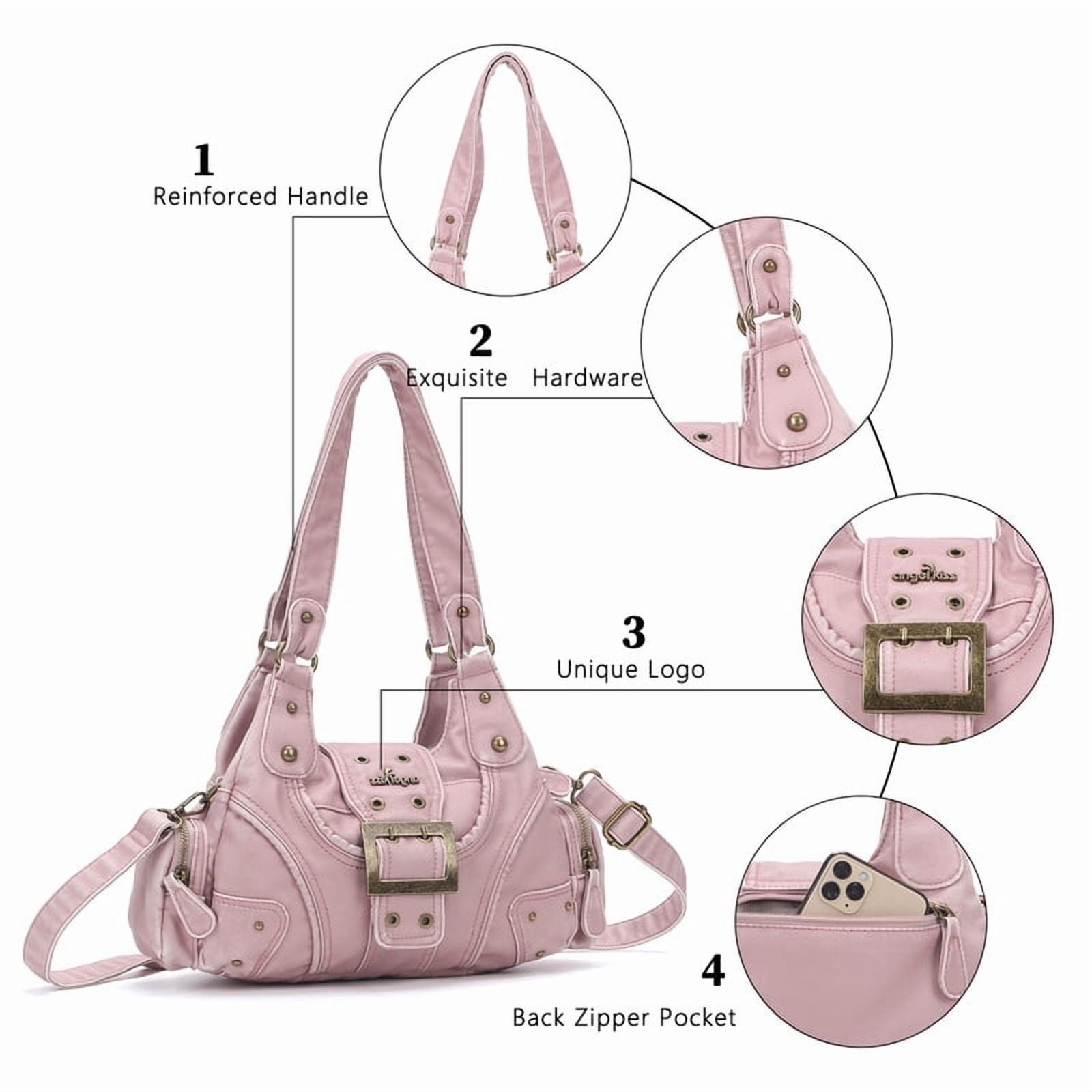Angelkiss Purse for Women PU Wallet With Adjustable Shoulder Strap Crossbody Bag Single Satchel Handbags Hobo Bag