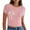 Pink, variant on ZyeKqe Going out Tops for Women Bowknot Short Sleeve Crop Top Round Neck T Shirts Summer Basic Tees