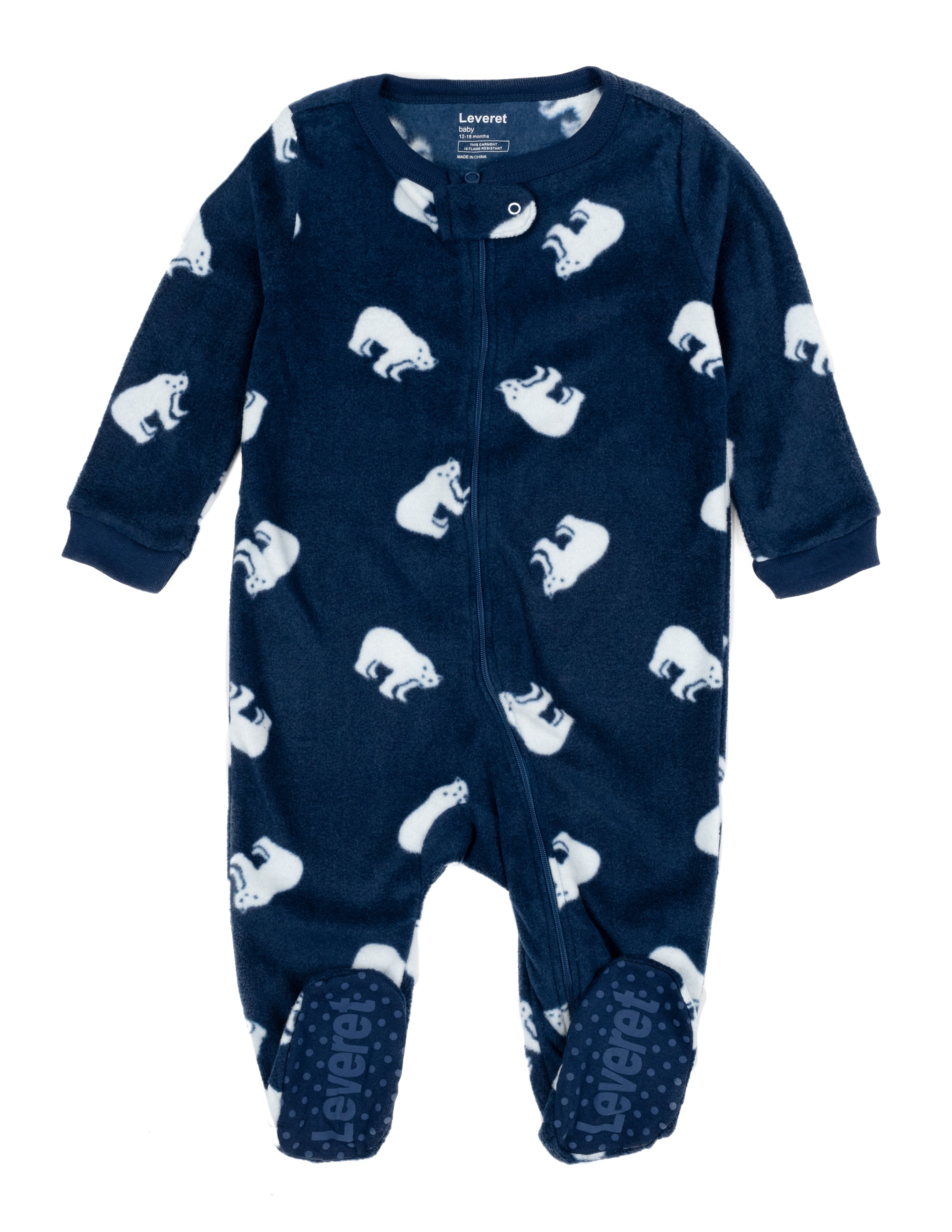 Kids Footed Fleece Polar Bear Pajamas