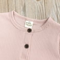 thumbnail image 2 of Newborn Baby Solid Color Jumpsuit Spring and Autumn Long-Sleeved Clothes Set Girls Boys Cotton Jumpsuit 0-24M, 2 of 8