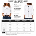 thumbnail image 5 of Women's 3/4 Sleeve Crew Neck Cotton T Shirts Soft Stretchy Casual Daily Wear Layering Tops Classic Fit, 5 of 8