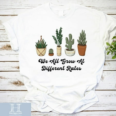 

We All Grow At Different Rates Plants Unisex T-Shirt Autism Awareness Shirt Plants Shirt Back To School Gift Growth Mindset Shirt