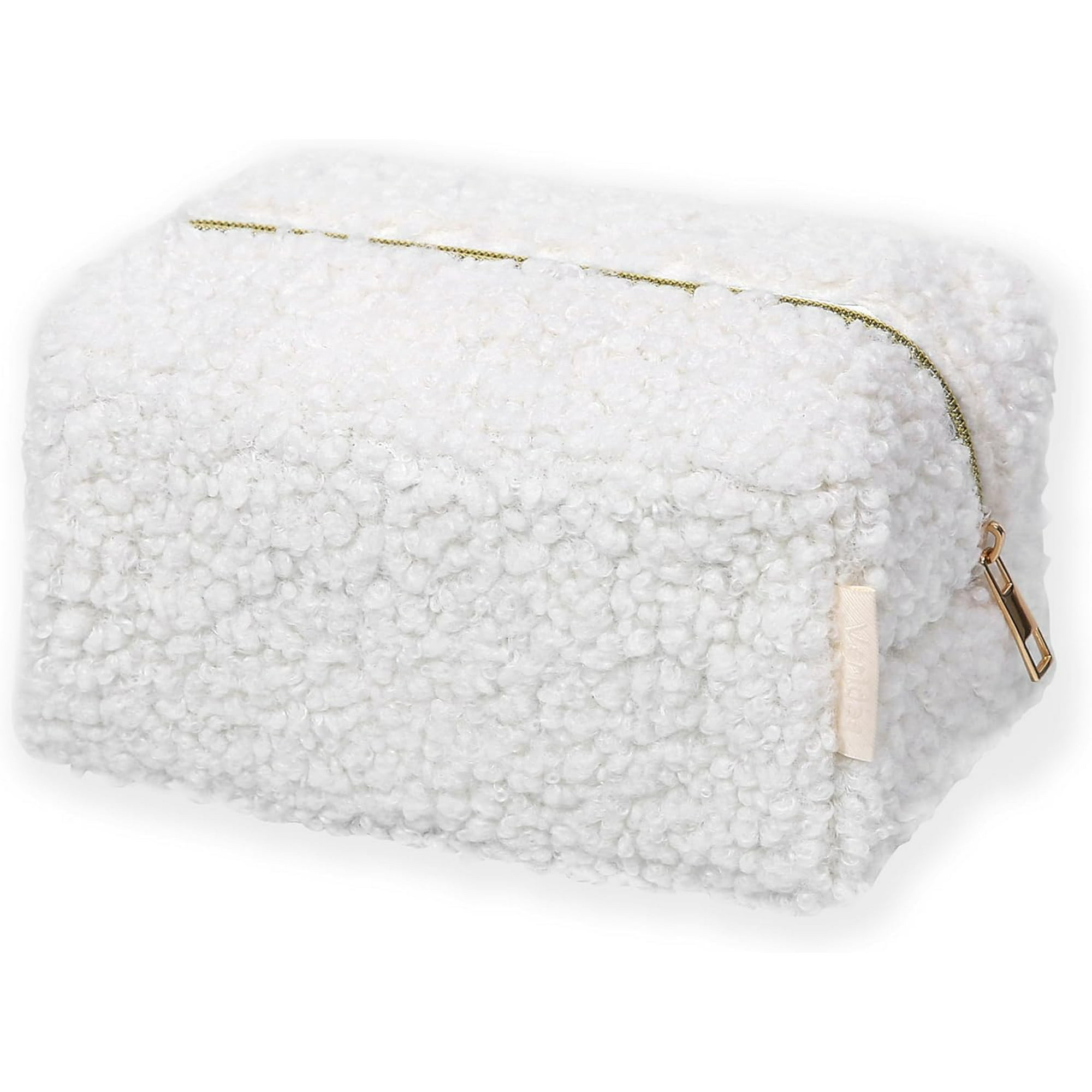 Makeup Bag,Zippered Portable Skincare Product Plush Storage Bag