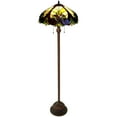 HomeStock Victorian Style 2 Light Floor Lamp with Stained Glass Shade