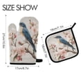 thumbnail image 2 of 2PCS Pot Holders and Oven Mitts Sets Cooking Gloves Kitchen Gloves Heat-Resistant Non-Slip for Baking Cooking Beautiful Blue Bird, 2 of 5