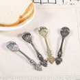 thumbnail image 5 of Juego de cucharillas y tenedores para café, estilo vintage real, de metal, talladas, para leche y café, regalo, 5 of 5