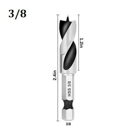 

6.35mm Quick Change Hex Shank 3-Point Stubby Drill Bit Set for Woodworking
