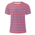 thumbnail image 5 of Vetsdori Mens Gym T-Shirts Short Sleeve Striped Pull-On Fitness Slim Fit Collared Outdoor Red Shirts for Men Crew Neck, 5 of 5