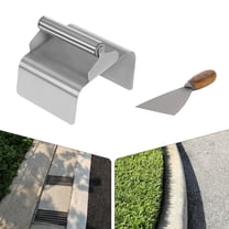 Silver Concrete Curbing Trowel Cement Model Making Tool w/ Handle and Putty Knife for Gardens