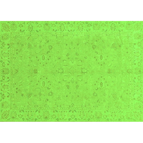 Ahgly Company Indoor Rectangle Abstract Green Modern Area Rugs, 2' x 5'
