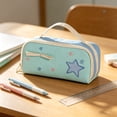 thumbnail image 4 of YIMWNYI Star Multi-Layer Pencil Case, Large Capacity Handheld Stationery Bag, Portable Pen Organizer Pouch, Sturdy Fabric Desk Storage Tote, Versatile Cosmetic Travel Kit, 4 of 8