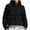 Black, variant on Women's Winter Cropped Puffer Jacket with Hood Short Warm Quilted Jacket Puffy Bubble Coat Outerwear