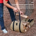 thumbnail image 3 of Portador de leña Bolsa de transporte de madera con asas Portador de troncos de lona encerada durader Meterk Café, 3 of 7