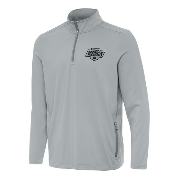 Men's Antigua Gray Los Angeles Kings Perilous Quarter-Zip Sweatshirt