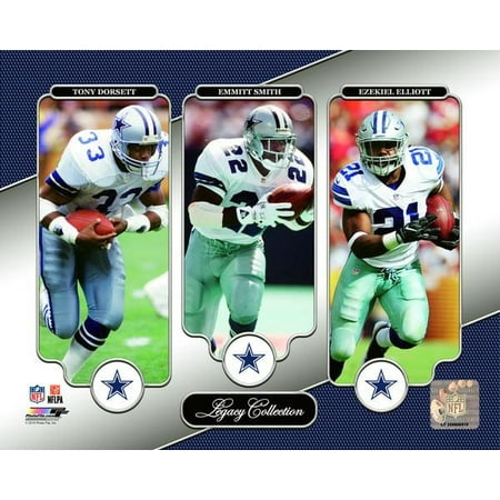 Tony Gwynn Autographed Photo - Tony Dorsett Emmitt Smith Ezekiel Elliott Legacy Collection Photo Print