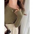 thumbnail image 1 of ML Women Pullovers Sweaters Knit Soft Jumper tops Ruched Autumn Winter Tops O-Neck Ribbed Long Sleeve  Slim Female Sweater, 1 of 6