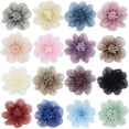 thumbnail image 2 of Nvzi 10 flores de cinta de organza con apliques de cuentas (rosa A), 2 of 5