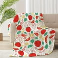 thumbnail image 4 of Yibo Strawberry Cherry Pattern Flannel Soft Warm Cute Strawberry Fruits Blanket Fleece Bed Couch Living Room Blanket for Kids Adults, 4 of 8