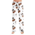 thumbnail image 3 of OIOLOYJM Halloween Wide Pants for Women Cute Pumpkin Sleep Comfy Party Pajama Pants Stretch Casual Elastic Waist Loungewear White L, 3 of 7