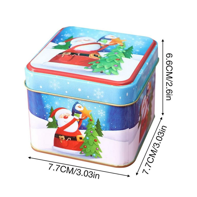 New Christmas Candy Storage Tin Box Large Square Metal Cookie Tea Coffee  Organizer Case Children Gifts Decorations for Festival - AliExpress