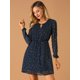 thumbnail image 2 of Vestido Acampanado Allegra K Cuello En V Dorado Metálico Brillante S, 2 of 6