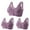Purple, variant on fheaev 3Pc Bras for Women Plus Size Front Closure Wireless Bras No Underwire Full Coverage No Underwire Bras for Seniors Comfort Front Close Push Up Lace Bras Sleeping Everyday Bras