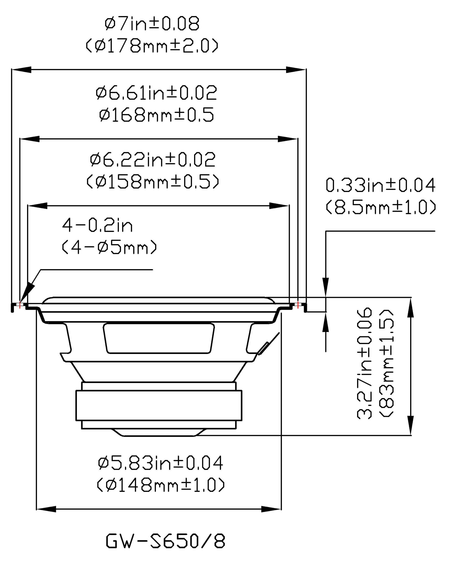 6 Goldwood Sound GW-S650/8 Poly Cone 6.5" Woofers 170 Watts each 8ohm Replacement Speakers