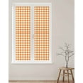 thumbnail image 2 of Window Privacy Film Orange Plaid Stained Glass Window Film Decorative Sun Block Window Cover Gradient Geometric Buffalo White Checkered Window Clings Static Adhesive Sticker for Bathroom 29.5"x118", 2 of 7