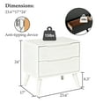 thumbnail image 2 of Leovanni Home Mid-Century Modern Nightstand, Solid Wood, 2 Drawers, Vintage Walnut Finish, 2 of 7