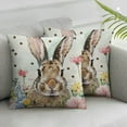 thumbnail image 2 of Nawypu Easter Pillow Covers Floral Rabbits Bunny Eggs Cross He is Risen Polka Dots Farmhouse Decorative Throw Pillowcases for Home Sofa Couch Decoration&nbsp;2pc, 2 of 6