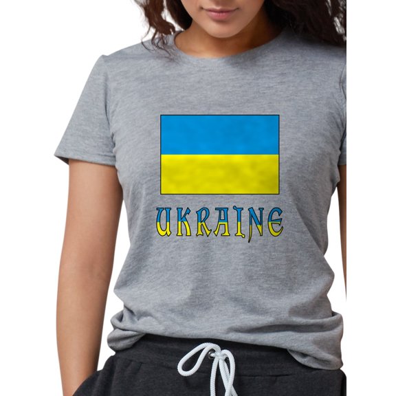 CafePress - Ukrainian Flag And Ukraine Women's Deluxe T Shirt - Womens Tri-blend T-Shirt