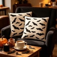 thumbnail image 7 of QuanTara 18" Halloween Throw Pillow with Insert - Hand-Embroidered Linen Cushion with Ghost & Mummy, Soft Fall Accent for Lounges, Rest Areas & Seasonal Social Gatherings, 7 of 7