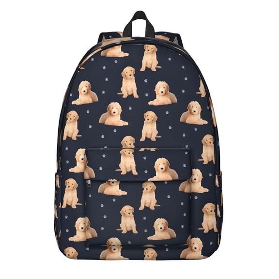 Goldendoodle Dog Backpack for School,Cute School Bag,Schoolbag with Adjustable Shoulder Straps & Padded Back,15.7"x11.8"x5.5"