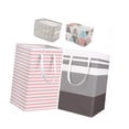 thumbnail image 3 of Bolsa de almacenamiento de tela de 4 piezas, 2 asas largas, fácil agarre, revestimiento impermeable, cesta de ropa plegable para dormitorio y baño., 3 of 12