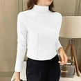 thumbnail image 6 of Ltctricy Women's Plus Size Thermal Shirts Fleece Warm Long Sleeve Turtleneck Base Layer Tops Soft Casual Undershirts(White,Large), 6 of 6