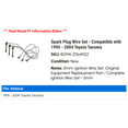 thumbnail image 2 of Spark Plug Wire Set - Compatible with 1995 - 2004 Toyota Tacoma 1996 1997 1998 1999 2000 2001 2002 2003, 2 of 2